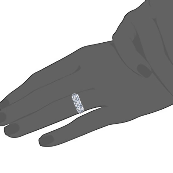 CZ Crystals Silver Ring Size New - Picture 3 of 7